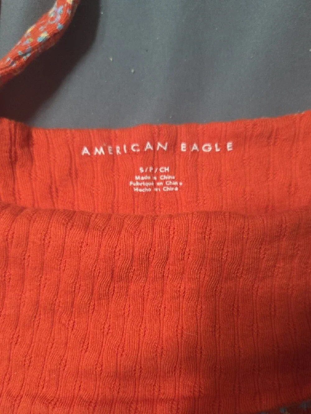 American Eagle Outfitters Red Floral Cropped Top & Soft Beige Crop Tank Top